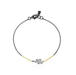Gold and Silver Gem Power Bracelet with Diamonds