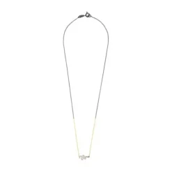 Gold and Silver Gem Power Necklace with Diamonds