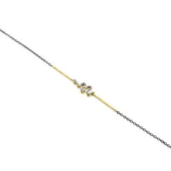 Gold and Silver Gem Power Bracelet with Diamonds