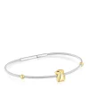 Gold and steel Bracelet Mesh Tube