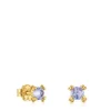 Gold and tanzanite Earrings Color Pills