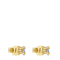 Gold and tanzanite Earrings Color Pills