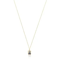Gold Areia Necklace with blue sapphire