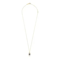 Gold Areia Necklace with blue sapphire