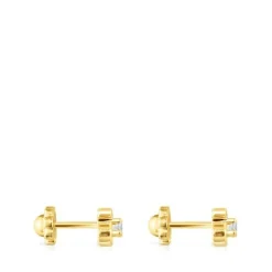 Gold Baby TOUS earrings with diamonds