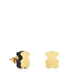Gold bear Earrings with onyx TOUS 1950