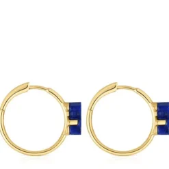 Gold bear Hoop earrings with lapis lazuli TOUS 1950