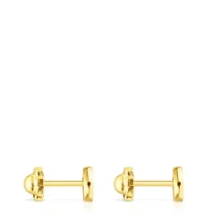 Gold Camee Earrings with Mother-of-Pearl