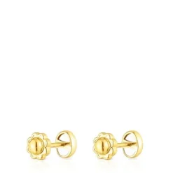 Gold Camee Earrings with Mother-of-Pearl