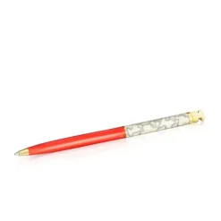 Gold colored IP steel TOUS Kaos Ballpoint pen lacquered in red