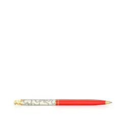 Gold colored IP steel TOUS Kaos Ballpoint pen lacquered in red