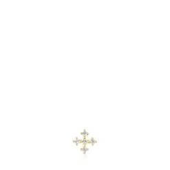 Gold cross Ear piercing with diamonds Les Classiques