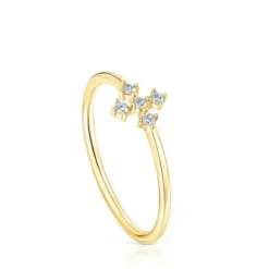 Gold Cross ring with diamonds Les Classiques