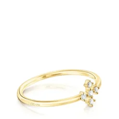 Gold Cross ring with diamonds Les Classiques
