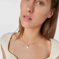 Gold Devocion Maria Pendant with Mother-of-Pearl