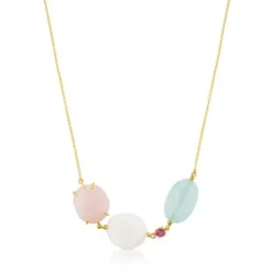 Gold Ethereal Necklace with Gemstones