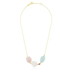 Gold Ethereal Necklace with Gemstones