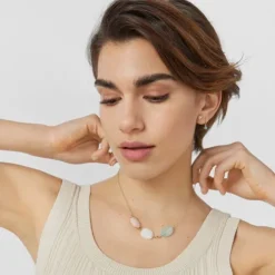 Gold Ethereal Necklace with Gemstones