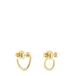 Gold half-circle Earrings with diamonds Les Classiques