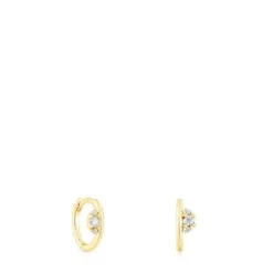 Gold Hoop earrings with diamonds Les Classiques