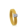 Gold Icon Mesh Ring with Diamonds little Bear motif