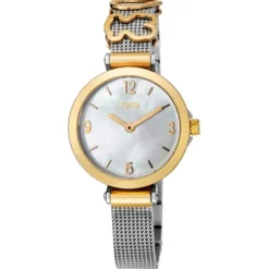 Gold IP Steel Icon Charms Watch with Mother-of-pearl