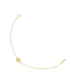 Gold Iris Motif Bracelet with diamonds