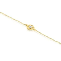 Gold Iris Motif Bracelet with diamonds