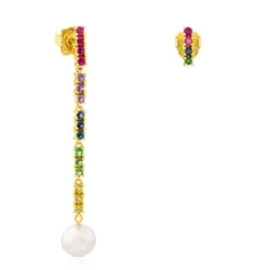 Gold Lio Earrings with Gems