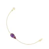 Gold Luz Bracelet with Amethyst and Rhodolite