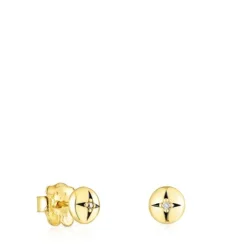 Gold Magic Nature Earrings with diamonds