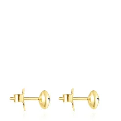 Gold Magic Nature Earrings with diamonds