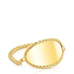 Gold Minne Ring with oval medal
