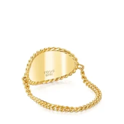 Gold Minne Ring with oval medal