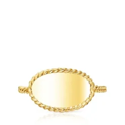 Gold Minne Ring with oval medal