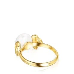 Gold Oceaan shell Ring with pearl