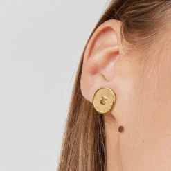 Gold Oursin Earrings