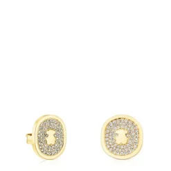 Gold Oursin Earrings with 0.42ct diamonds