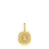 Gold Oursin Pendant with 0.01ct diamonds