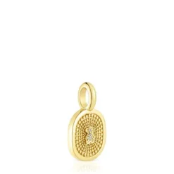 Gold Oursin Pendant with 0.01ct diamonds