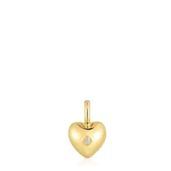 Gold Pendant with small heart diamond My Other Half