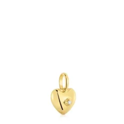Gold Pendant with small heart diamond My Other Half