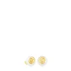 Gold Rosa d'Abril Earrings with Pearl