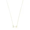 Gold San Valentín arrow Necklace with Mother-of-pearl