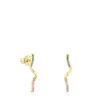 Gold Spiral earrings with gemstones TOUS St. Tropez
