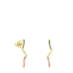 Gold Spiral earrings with gemstones TOUS St. Tropez