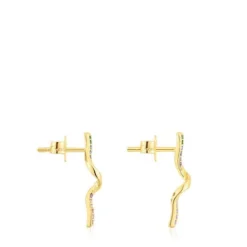 Gold Spiral earrings with gemstones TOUS St. Tropez