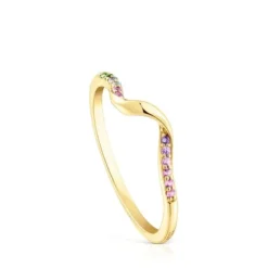Gold Spiral ring with gemstones TOUS St. Tropez