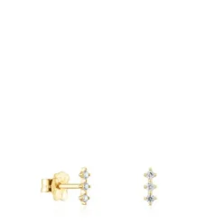 Gold Strip earrings with diamonds Les Classiques