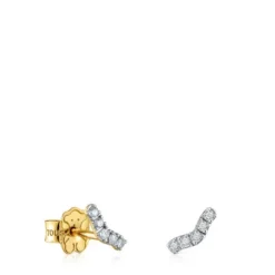 Gold Strip earrings with 0.08ct diamonds Les Classiques